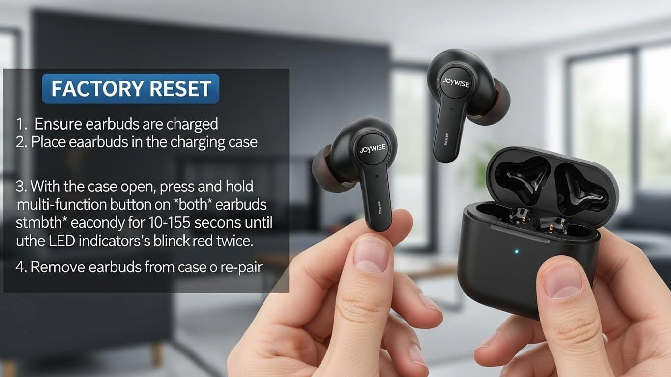 How to Factory Reset Joywise Bluetooth Headphones Wireless Earbuds